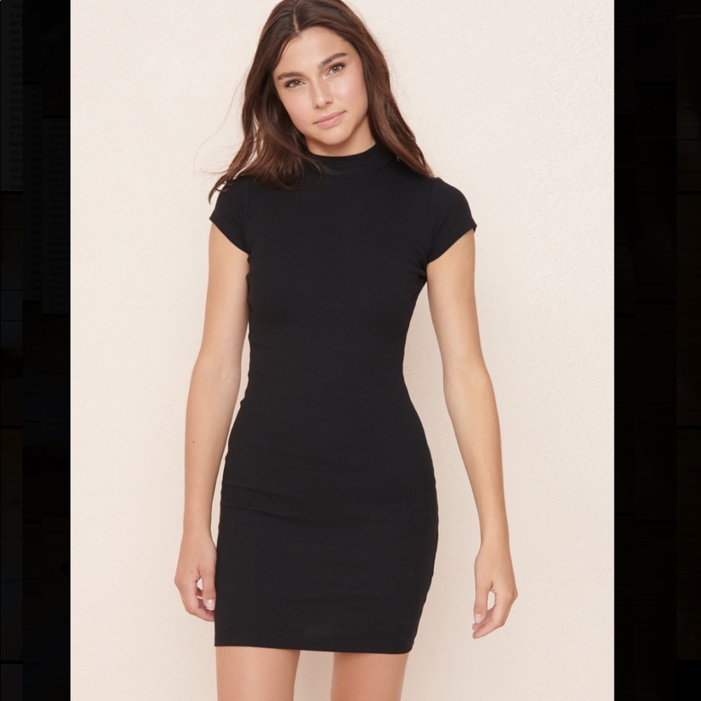 Garage Ribbed Mock Neck Dress
